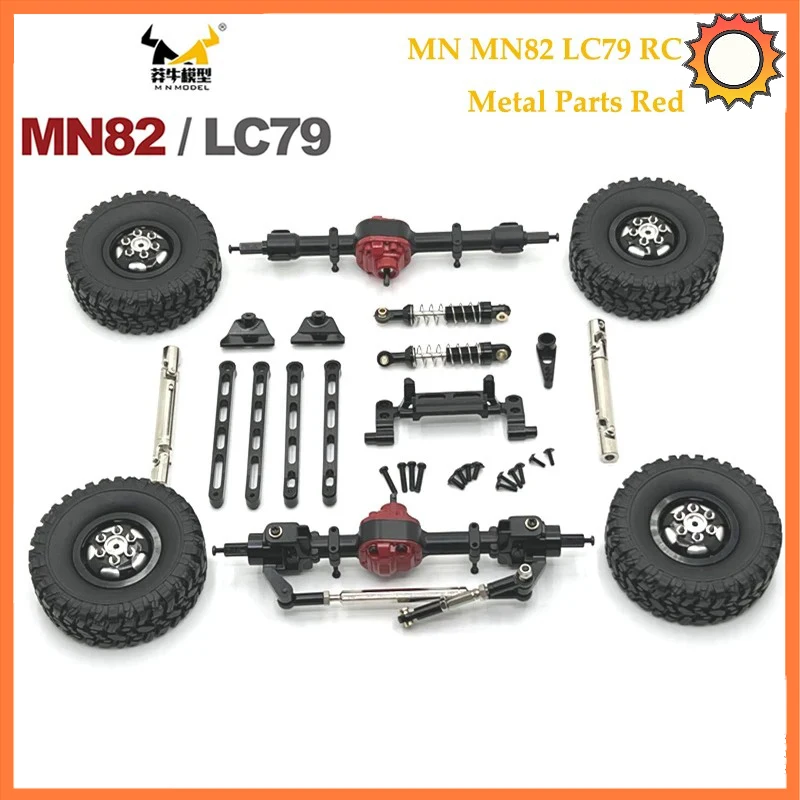 Metal Upgrade, Front and Rear Axle Assemblies, for MN Model 1/12 MN82 LC79 MN78 Black RC Car Parts