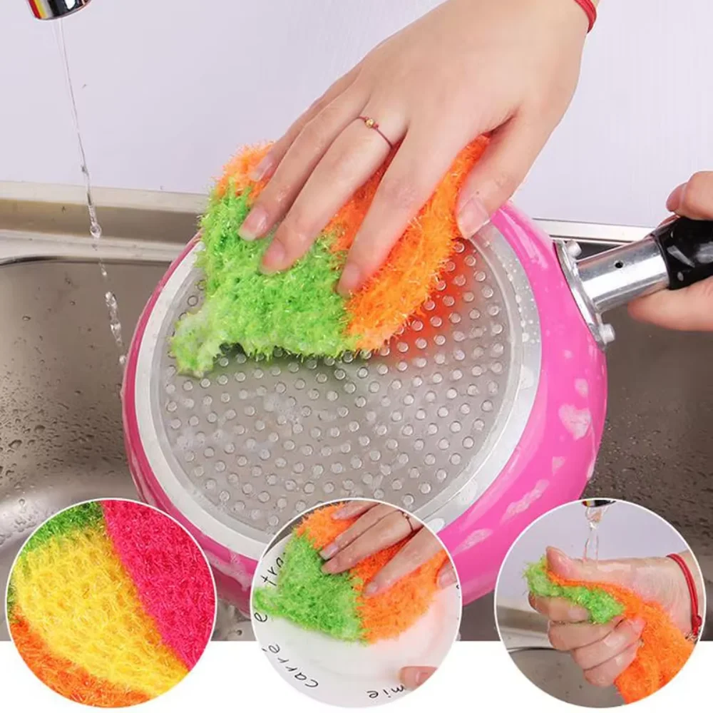 

Strawberry Shape Polyester Yarn Dish Cloth Dishwashing Towels Kitchen Cleaning Rag Sponge Scouring Pads Cleaning Tools Supplies