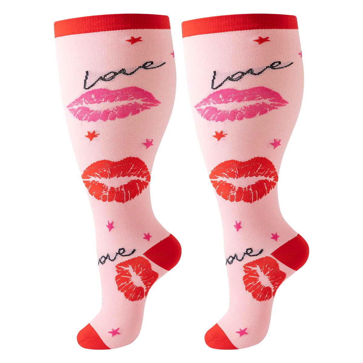 2XL 3XL 4XL جوارب ضغط 3 أزواج تشغيل الرياضة ممرضة جوارب ضغط للنساء الشفاه الجوارب هدية عيد الحب عيد الأم