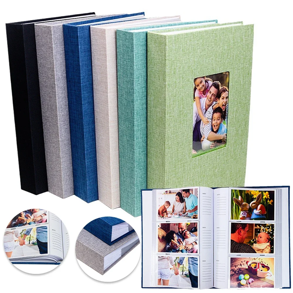 Linen Photo Album Interleaf Type 6-inch Picture Albums Book Memories Collect Book Mini Autograph Album Family Portrait Keepsake