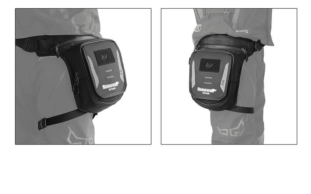 Rhinowalk Motorrad-Hüfttasche mit Drop-Bein, 2,4 l, mehrere Taschen, Motorrad-Tanktasche, nicht magnetische Riemeninstallation – Detail 15