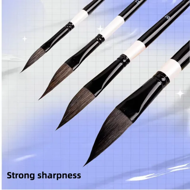 4Pcs Watercolor Paint Brushes Set Pointed Sable Hair Artist Painting Brushes for Watercolor Gouache Acrylic Art Painting Supplie 4