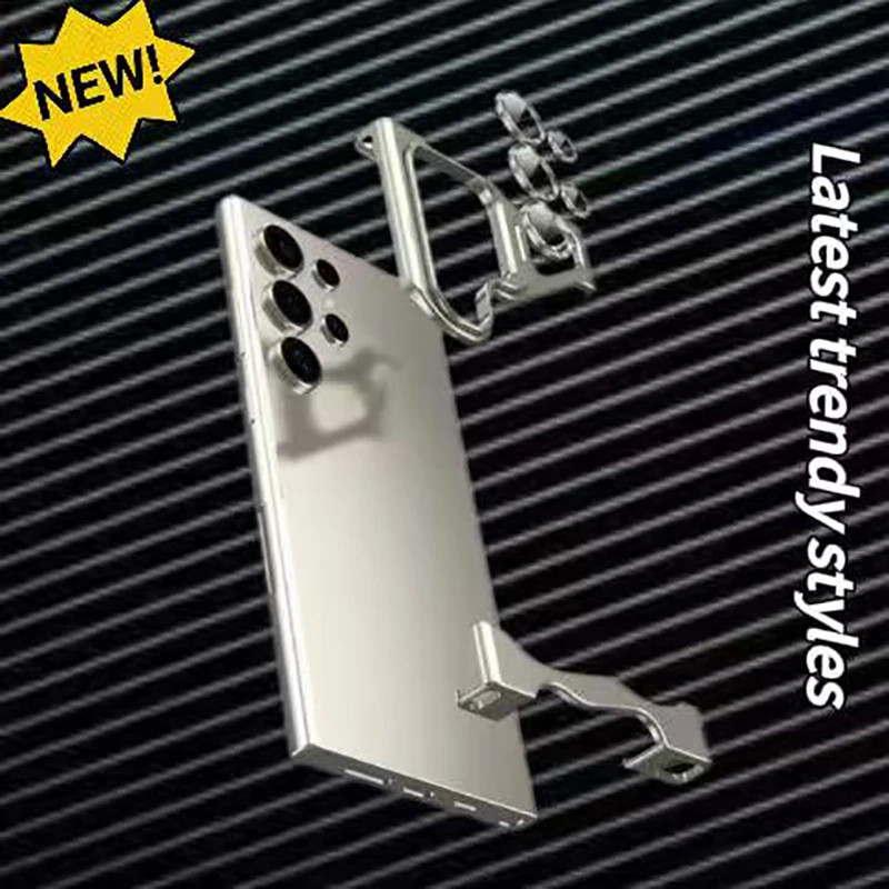Etui z aluminium na Samsung Galaxy S23 S22 S24 S25 Ultra z folią na obiektyw, metalowymi narożnikami, odpornym na wstrząsy uchwytem i osłoną S25 — zdjęcie produktu 6