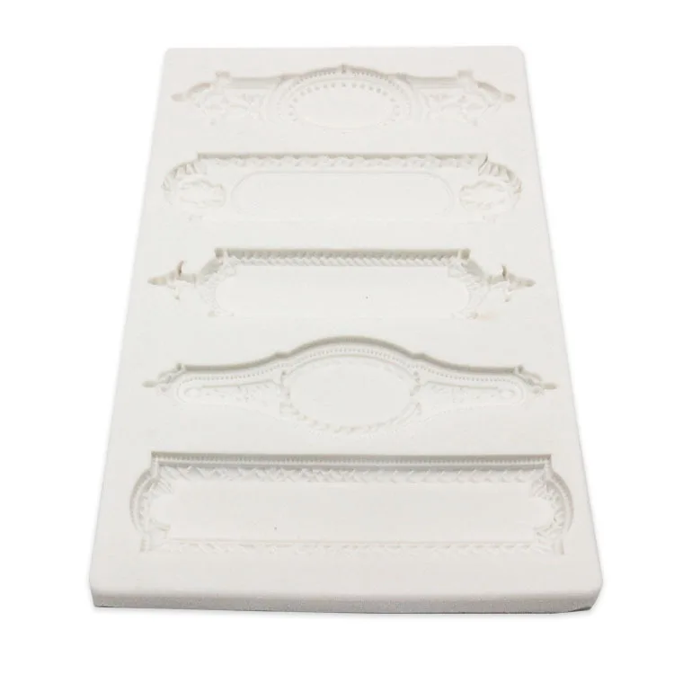 Embossed Texture Silicone Molds European Style Retro Pattern Frame Baking Mold DIY Fondant Cake Chocolate Mould Cake Decoration