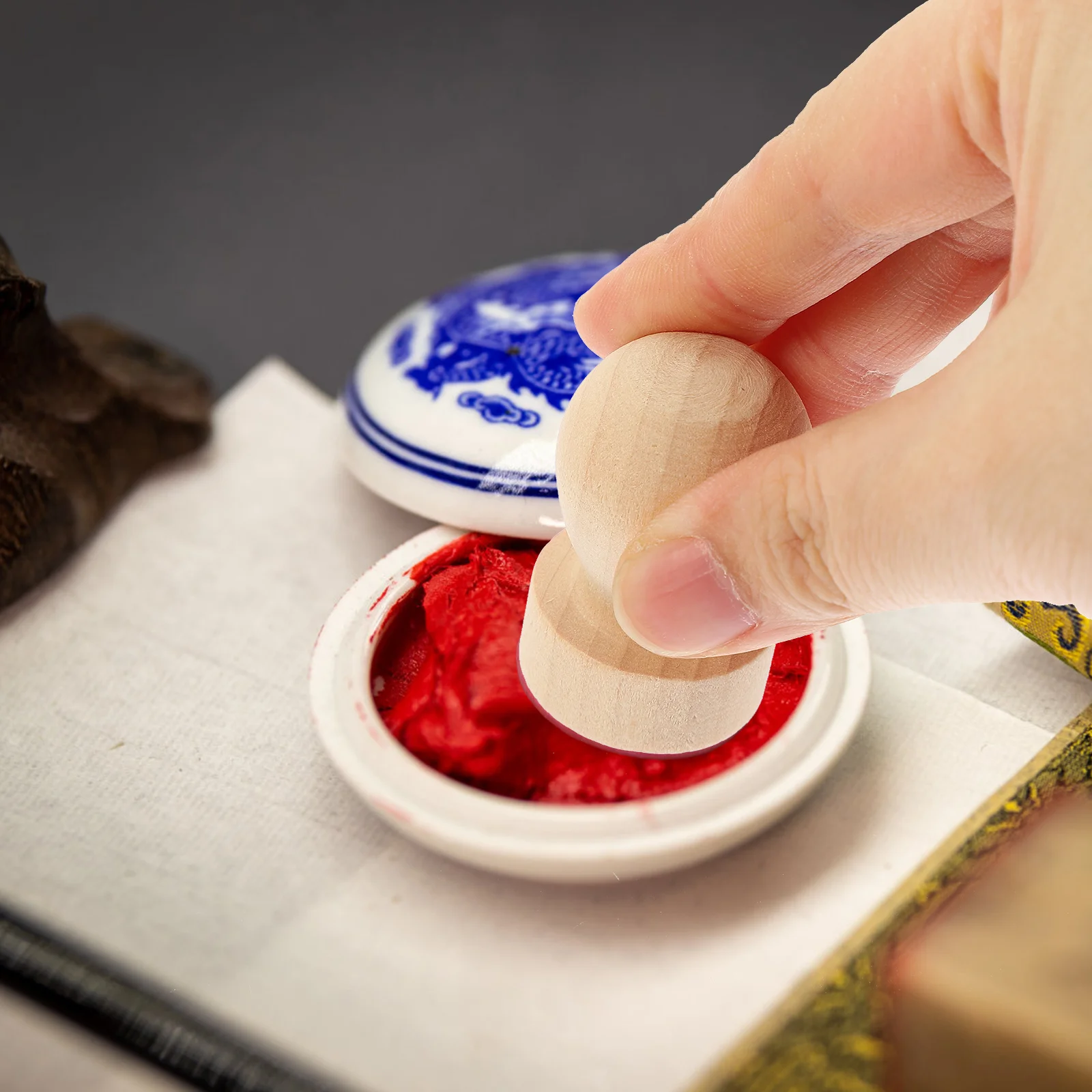 

6pcs Wooden Stamp Handles Solid Wood Round Handle For Wax Seal Stamp Replacement Diy Envelope Scrapbooking Stamper Set