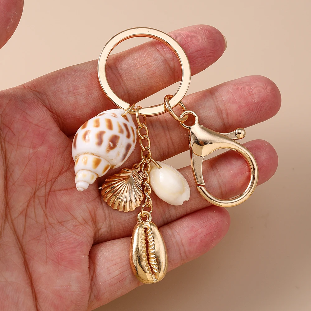 Aihua Bohemia Sommer Strand Niedlicher Seestern Muschel Schlüsselanhänger Schlüsselringe für Männer Frauen Handtaschenanhänger DIY Y2K Schmuck Geschenke – Detail 3