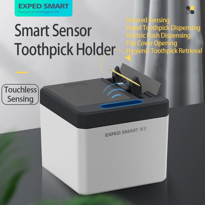 Smart Toothpick Holder Automatic Sensor Toothpick Dispenser Toothpick Container Electric Organizador Kitchen Accessories YQH005