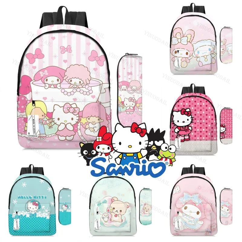 Melody Kt Cat WHITE Theme Backpacks Mochila De Viaje for Schoolbags Study Stationery San Anime Figures Mochila Book Bags