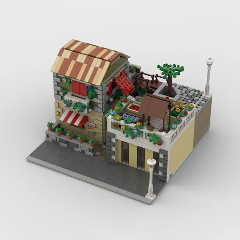 4364 قطعة MOC ليتل إيطاليا وحدات وحدات نموذج اللبنات هدايا عيد الميلاد العمارة تجميع فكرة التعليم لعبة أطفال #2