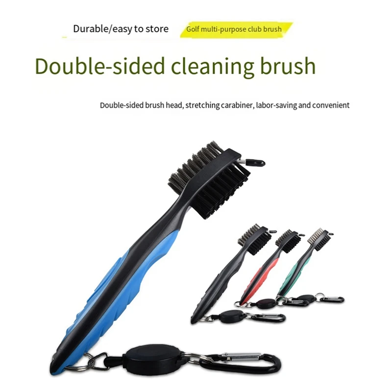 NEW-Golf Club Cleaning Brush, Ball Double-Sided Cleaning Tool, Nylon Steel Brush, Cleaning Tool Accessories