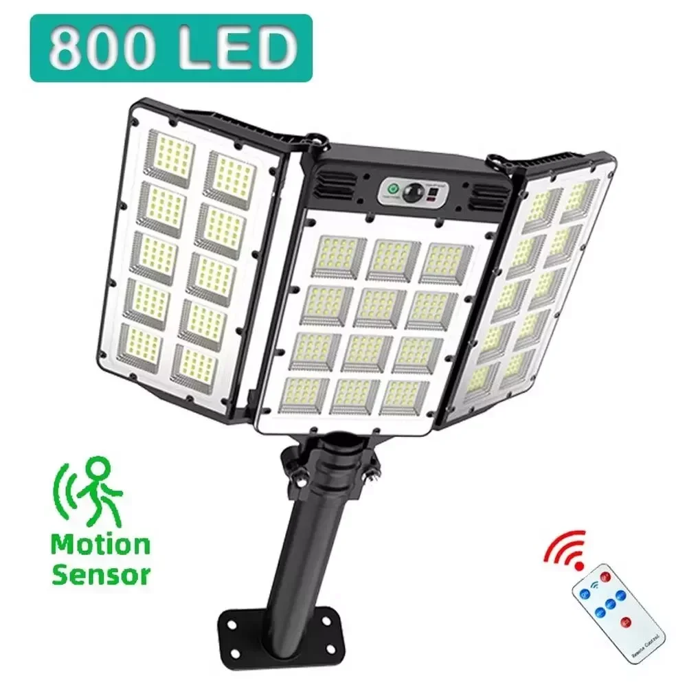 800LED Solar Street Light Radar Motion Sensor Home Garden Yard Lamp Dusk To Dawn