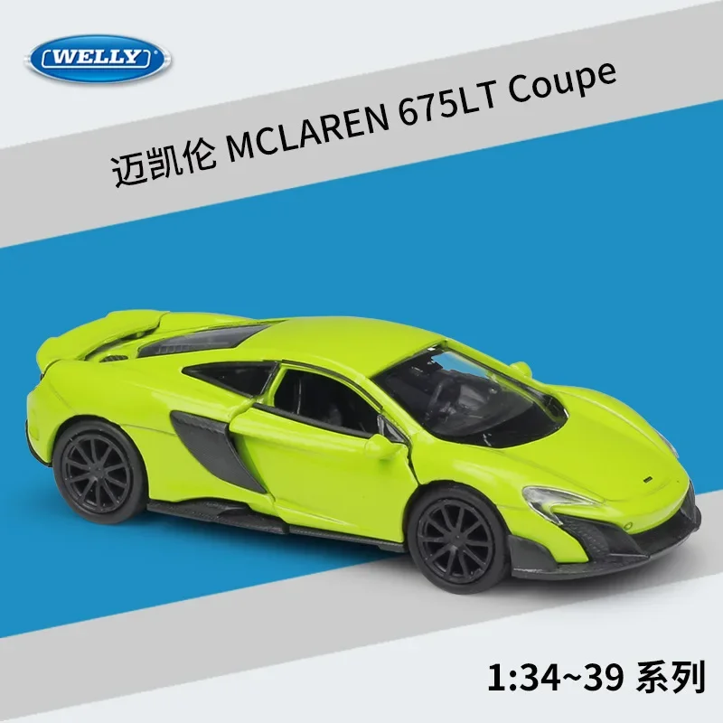 

WELLY 1:36 MCLAREN 675LT Coupe Sports Car Simulator Metal Pull Back Car Model Car Diecast Alloy Toy Car For Kids Gift B76