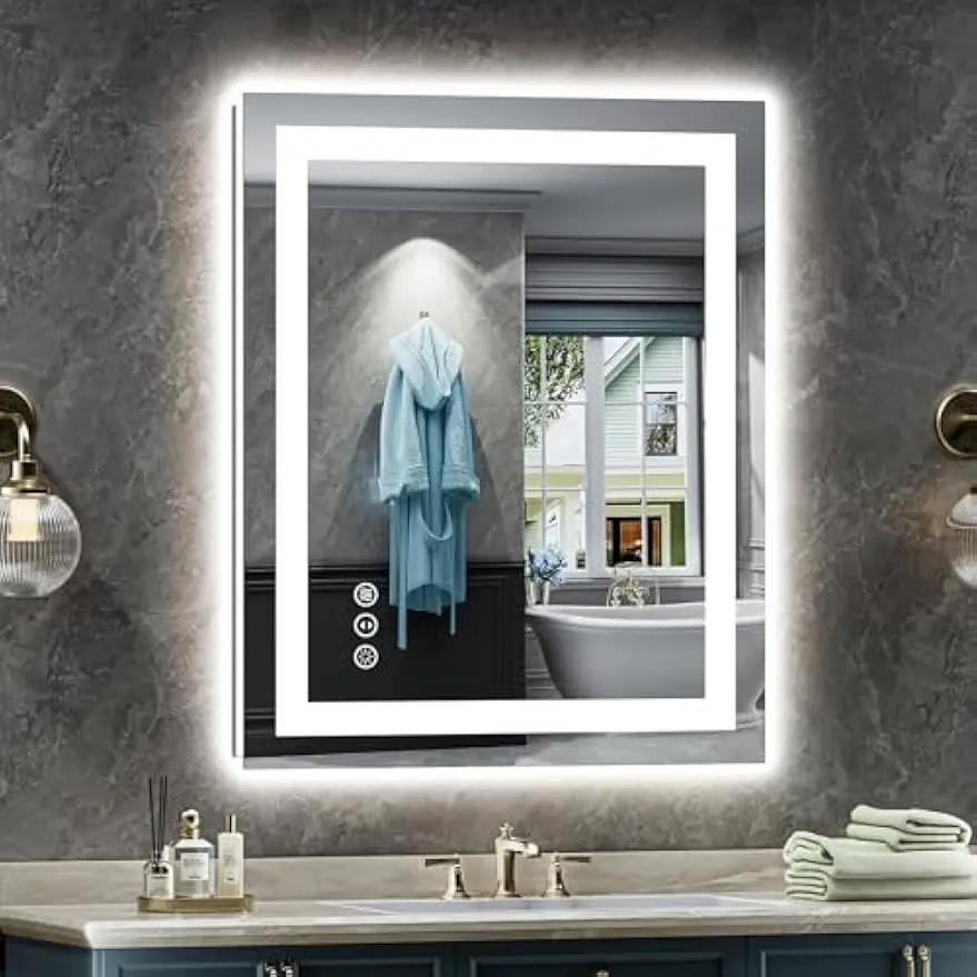 

24x32 Inch LED Bathroom Mirror with Anti-Fog, Dimmable Lights, Shatterproof Glass for Wall Mounting