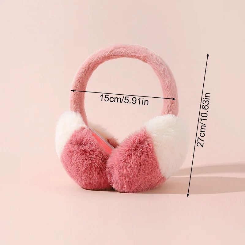 Donne Faux Rabbit Warm paraorecchie Cute Soft Ear Warmer pieghevole Warm Ear Cover Winter Headwear paraorecchie ragazze bambini paraorecchie in pelliccia