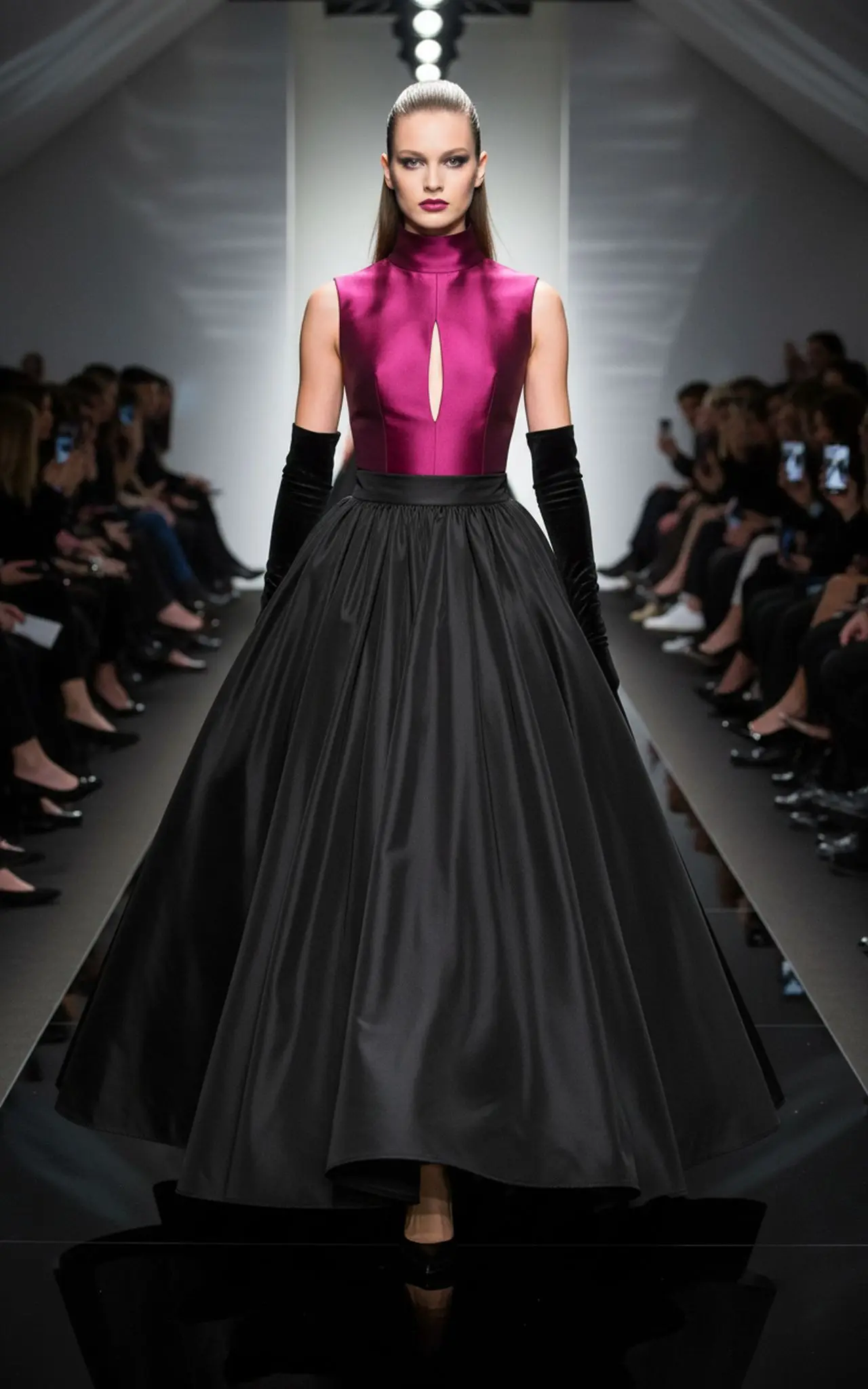 Women's Fashion Ball Gown Prom Party Taffeta Skirt Long Taffeta Skirt High Waist Floor Length Pleated Formal Skirt For Weddings