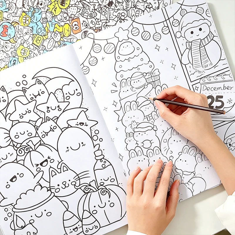 Un livre de motifs de gribouillis exquis à copier et à colorier, un livre de dessin anti-stress adapté à la création artistique et au dessin, avec une variété de motifs de gribouillis, un cadeau artistique idéal pour les adolescents et les adultes.