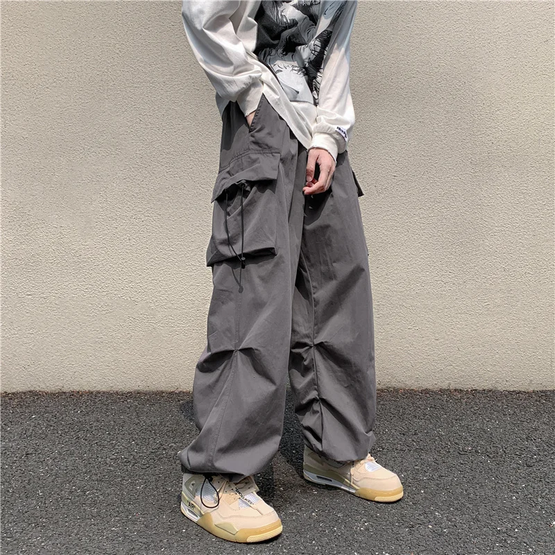 

LAPPSTER-Youth Y2k Baggy Cargo Pants Men Casual Harajuku Fashion Joggers Stacked Pants Wide Leg Vintage Streetwear Sweatpants