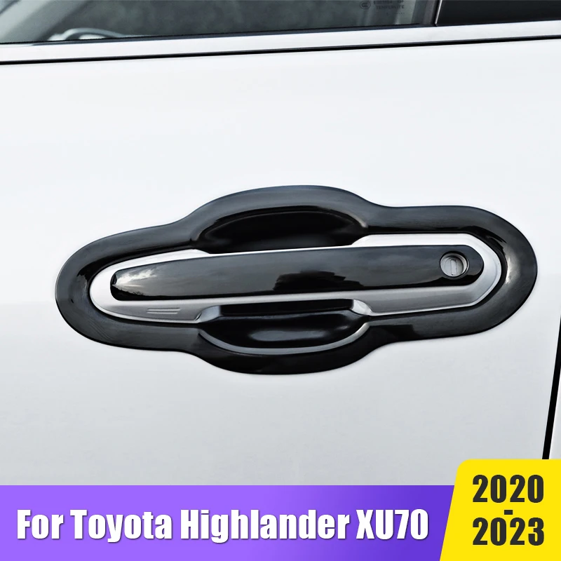 

Stainless Car Handle Cover Outside Outer Door Cup Bowl Trim Accessories For Toyota Highlander Kluger XU70 2020 2021 2022 2023
