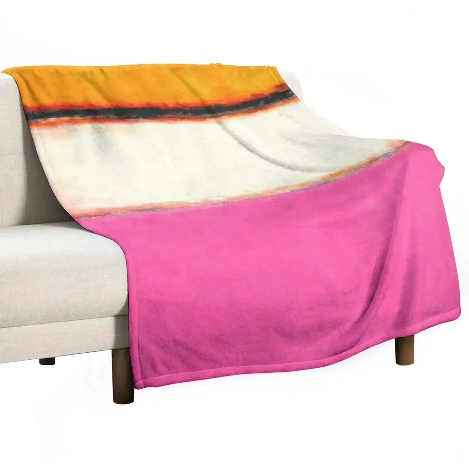 Rothko Pink-Yellow Painting Throw Blanket Hairys Fashion Sofas Luxury Thicken For Baby Beach Blankets