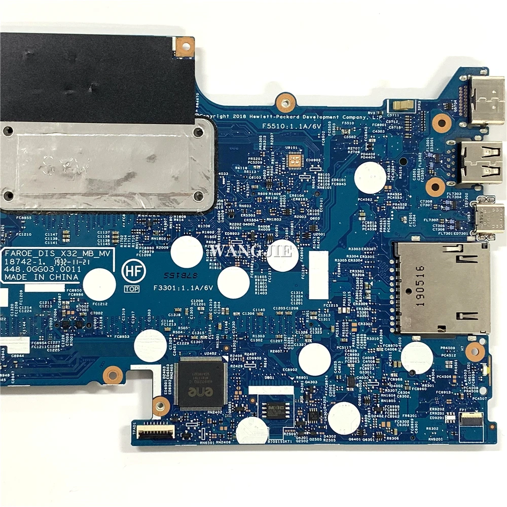 For HP X360 14-DH 14M-DH0001DX Laptop Motherboard I5-8265U CPU L51133-001 L51133-601 L52932-001 18742-1 448.0GG03.0011