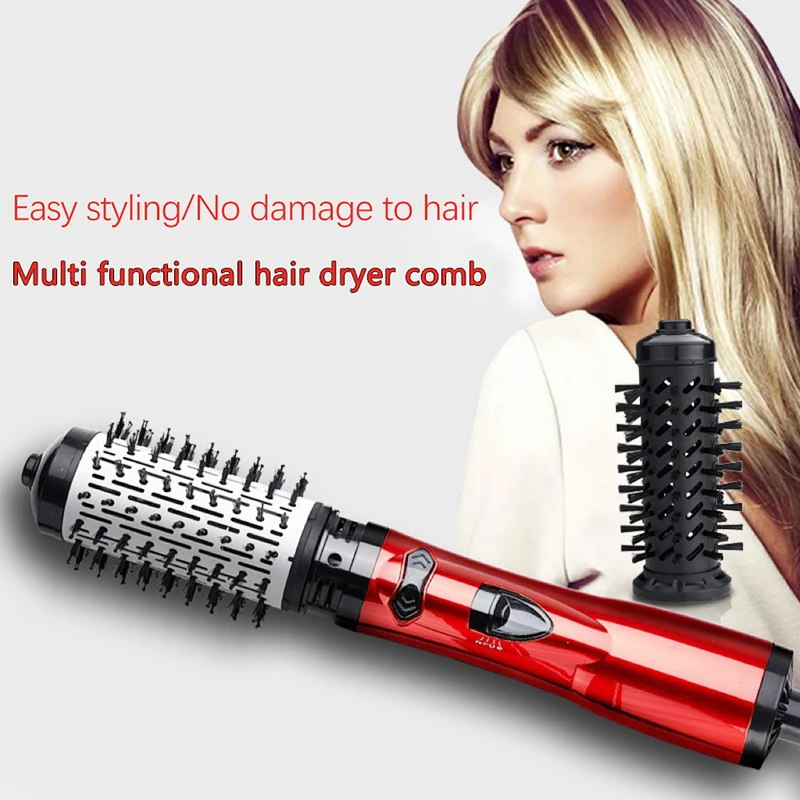 Hair Dryer Brush 3 In 1 Hot Air Spin Brush Curling Straightening Styling Auto-Rotating Ionic Round Blow Dryer Volumizer