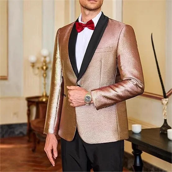 

2025 глянцевый мужской блейзер соответствующего цвета для выступлений на сцене акторов, свадебный пиджак для выпускного вечера