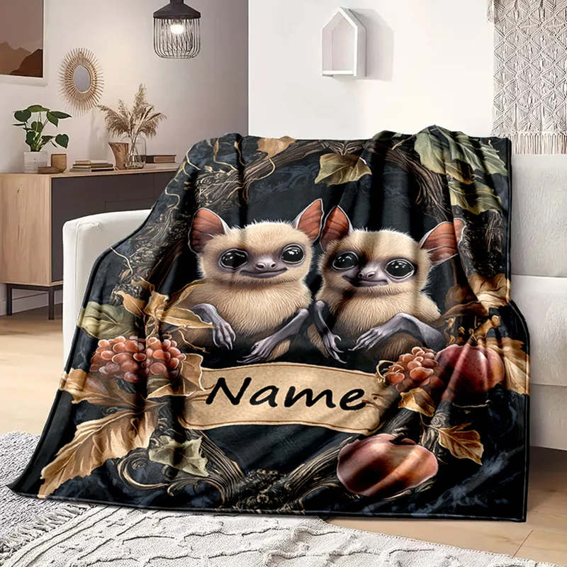 اسم مخصص بطانية صوف الحيوان، مناسبة للأريكة والسرير وأعياد الميلاد والأطفال والأصدقاء والهدايا