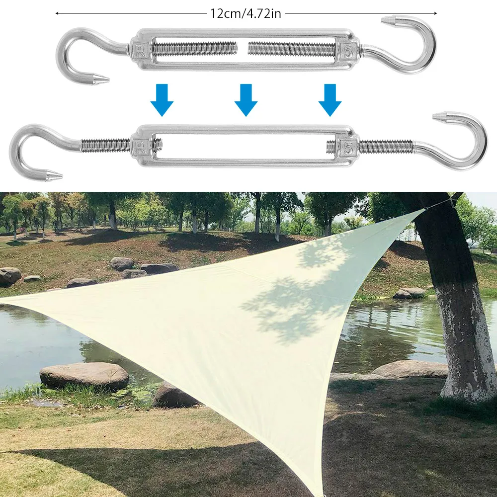 Awning Attachment Set M5 Camping Sun Shade Sail Net Fixing Canopy Hook 304 Stainless Steel Outdoors Garden Hardware Fittings