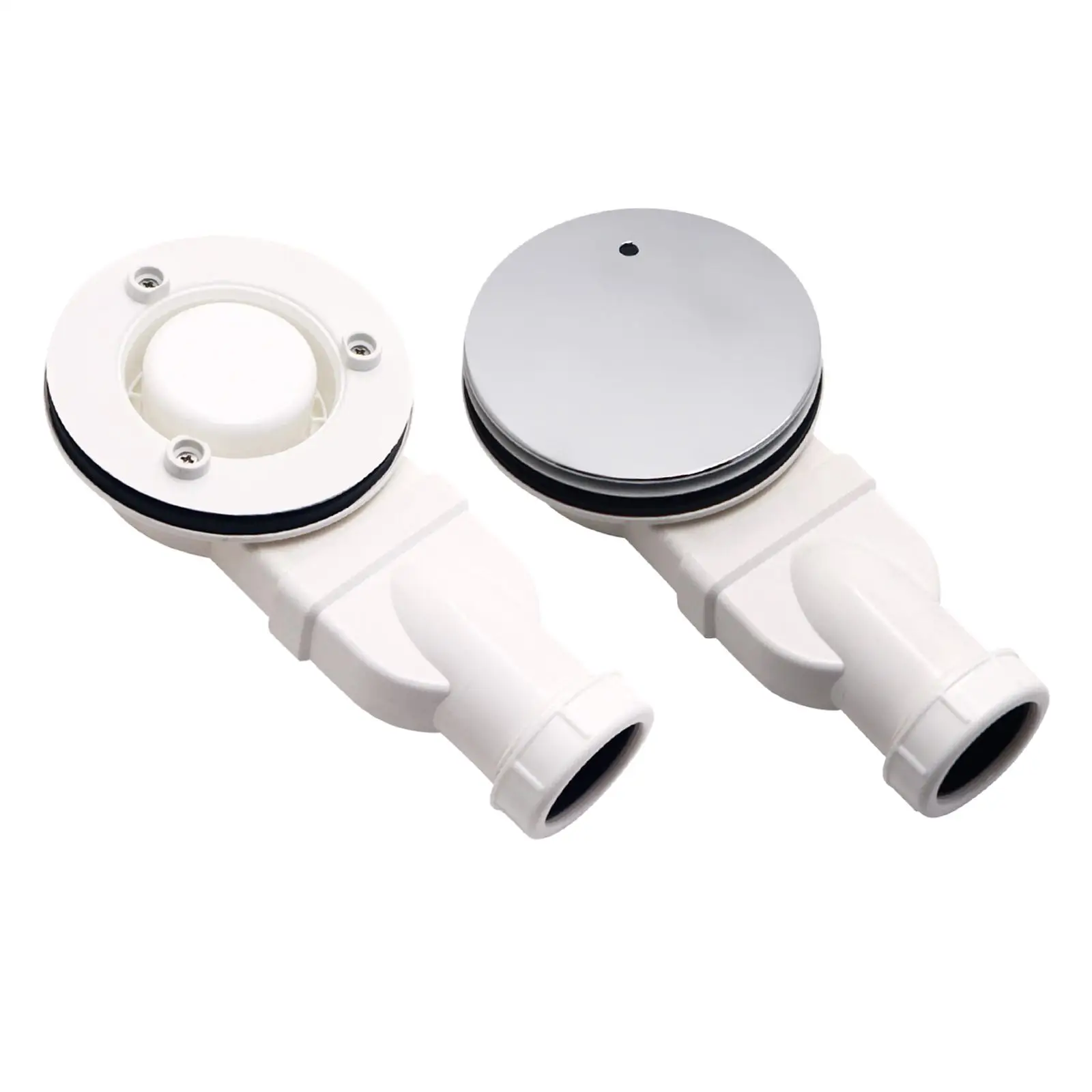 Low Profile Shower Base Drain Side Outlet Drain Shower Tray Siphon Slim Odor Prevention Drain for Swimming Pools Basements