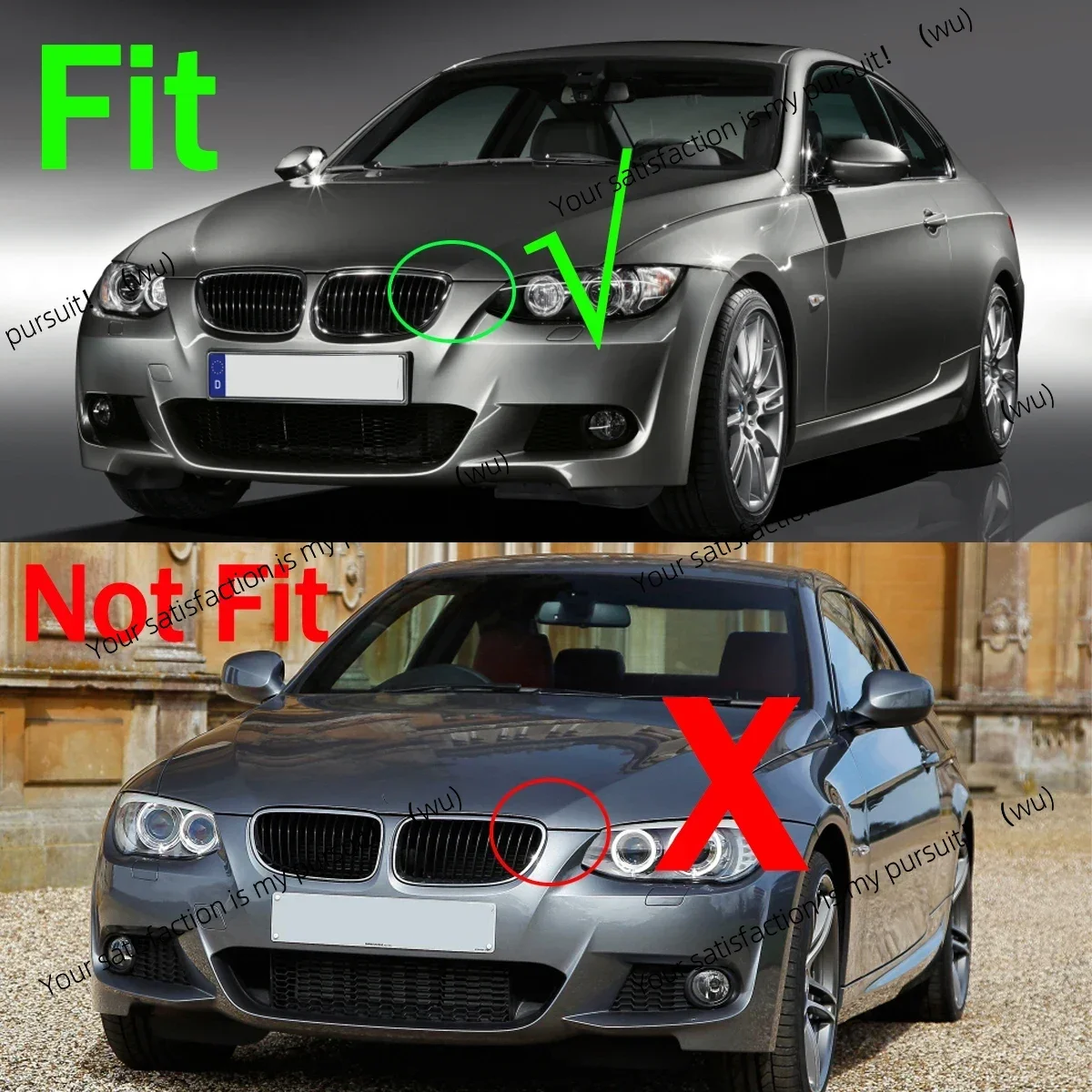 For BMW 3 Series Front Bumper Separator Spoiler Lip for - BMW E92 E93 M Sport Style M3 2007-2010 Car Replacement