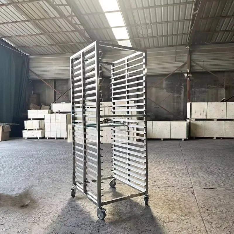 Bakery Cooling Rack Trolley Stainless Steel Baking Tray Trolley Removable Bakery Drying Rack 5/6/9/12/15/18/30 Trays Bun Trolley