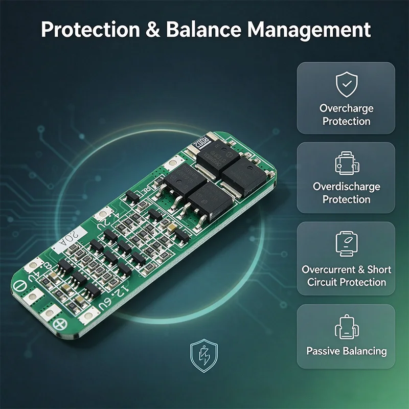 3S 20A 12.6V BMS Protection Board with Auto Recovery for 18650 26650 Li-ion Li-polymer Cell Pack DIY Assembly