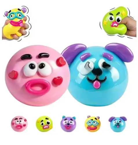 DIY Smushers Squishy Dog Face Swap Soft Moldable Cute Slow Rise Squeeze Toy for Relaxing Sensory Play