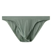 2025 nuevos calzoncillos de color sólido para hombres de una sola pieza de cintura baja triángulo transpirable ropa interior juvenil pantalones sueltos de color sólido D2024