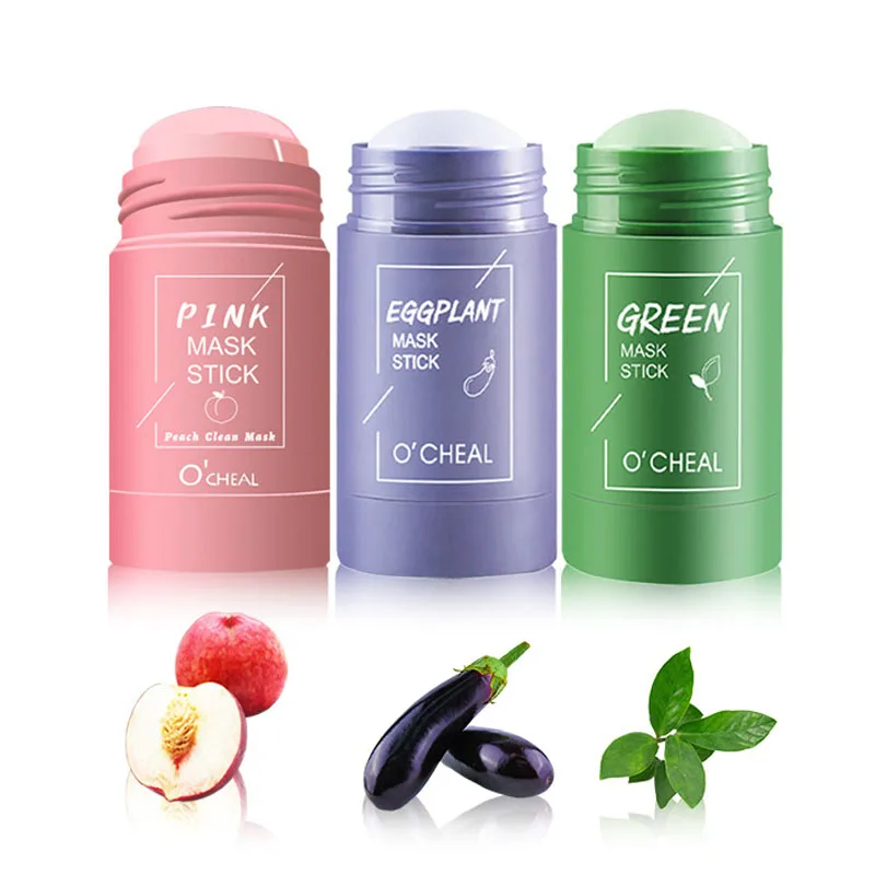 Eggplant Green Tea Facial Masks Stick Moisturizing Remove Blackhead Firming Mud Masks Face Mask Clay Skin Care Products