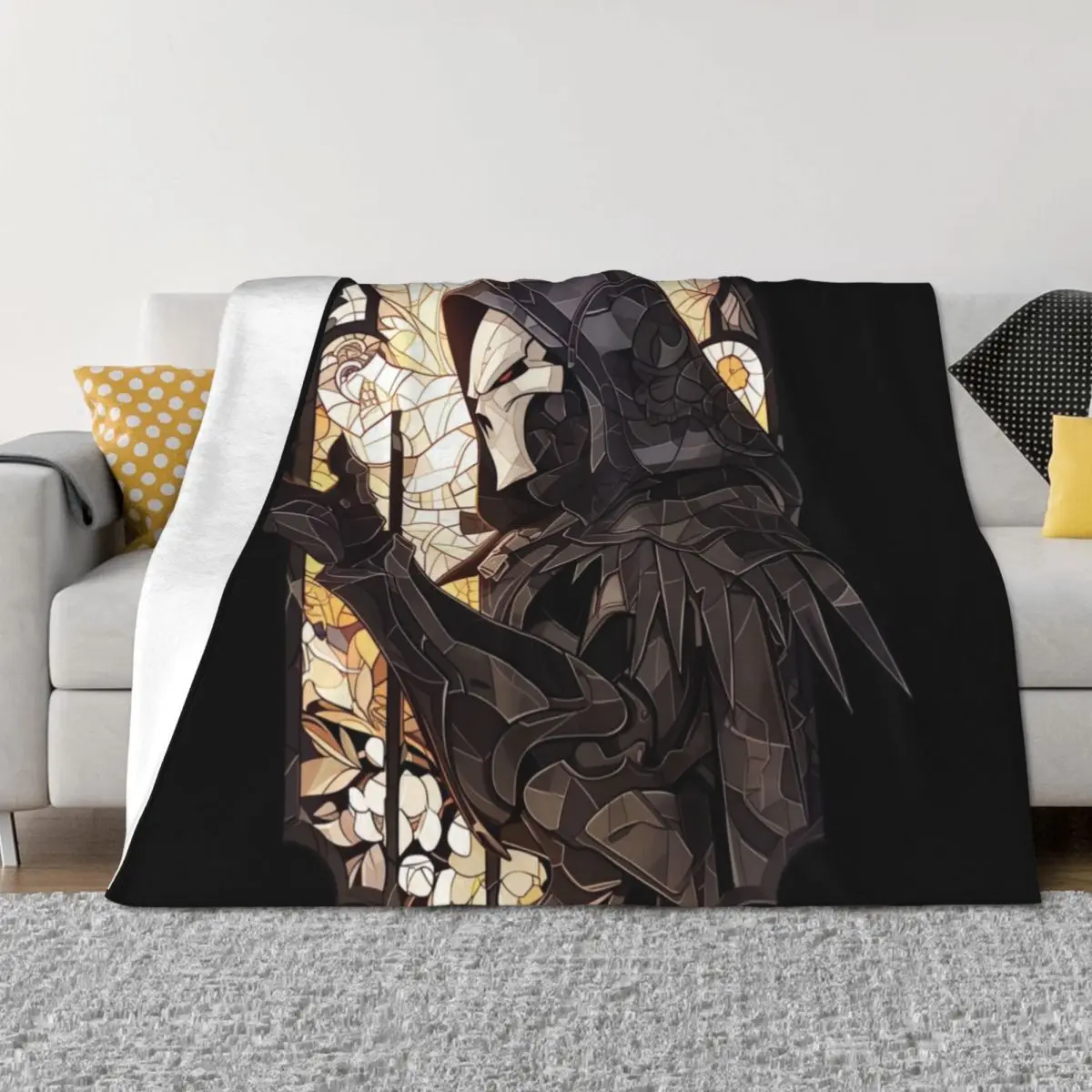 

Stained Glass Death Blossom Throw Blanket Luxury Designer Luxury Brand Single Blankets