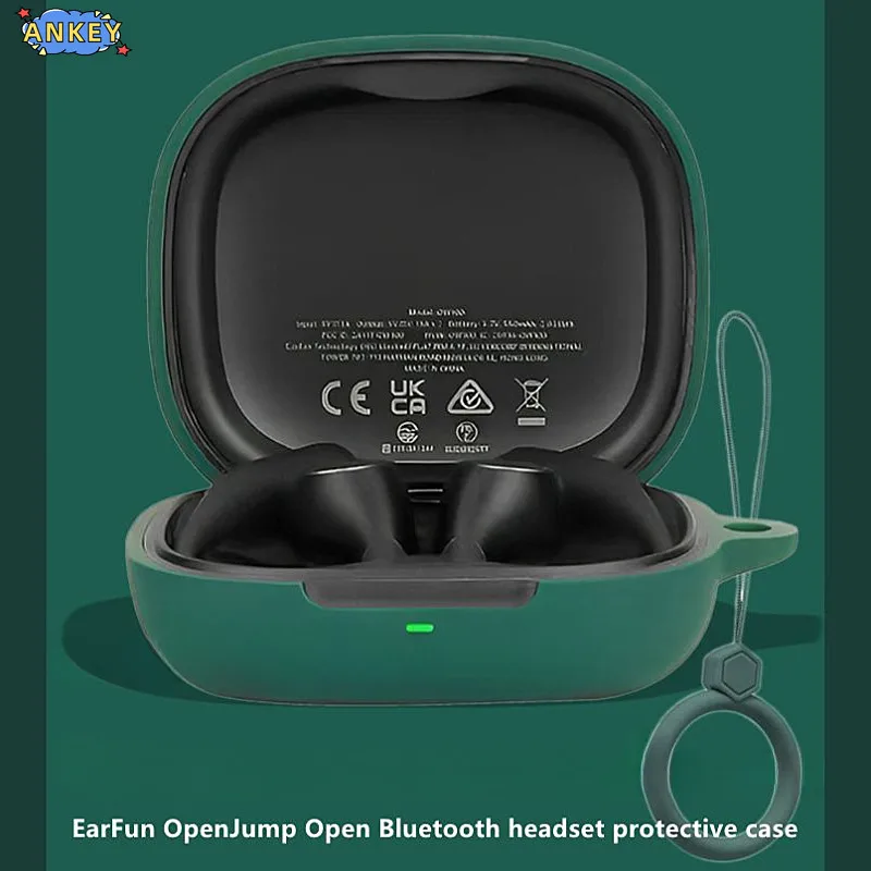 Étui pour écouteurs EarFun OpenJump, housse en Silicone de qualité supérieure, antichoc, Port de chargement accessible, anneau de transport Étui pour écouteurs EarFun OpenJump, housse en Silicone de qualité supérieure, antichoc, Port de chargement accessible, anneau de transport
