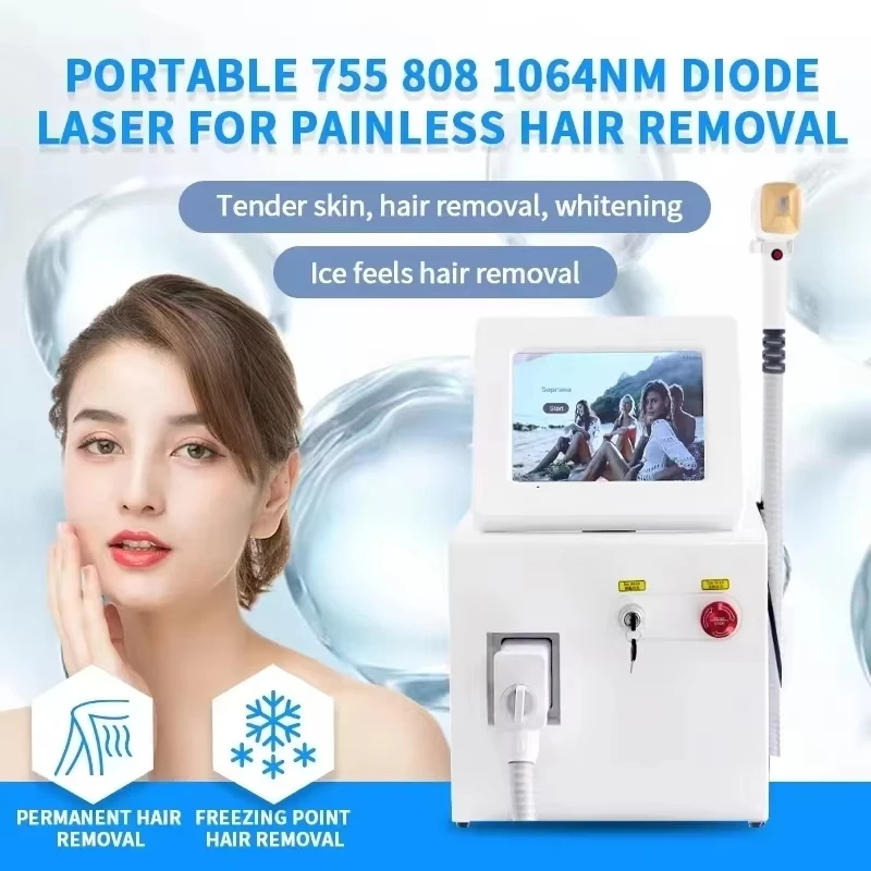 Factory direct sales of 3000W ice white gold three wavelength 755 808 1064 diode laser hair removal machine for home and salon u