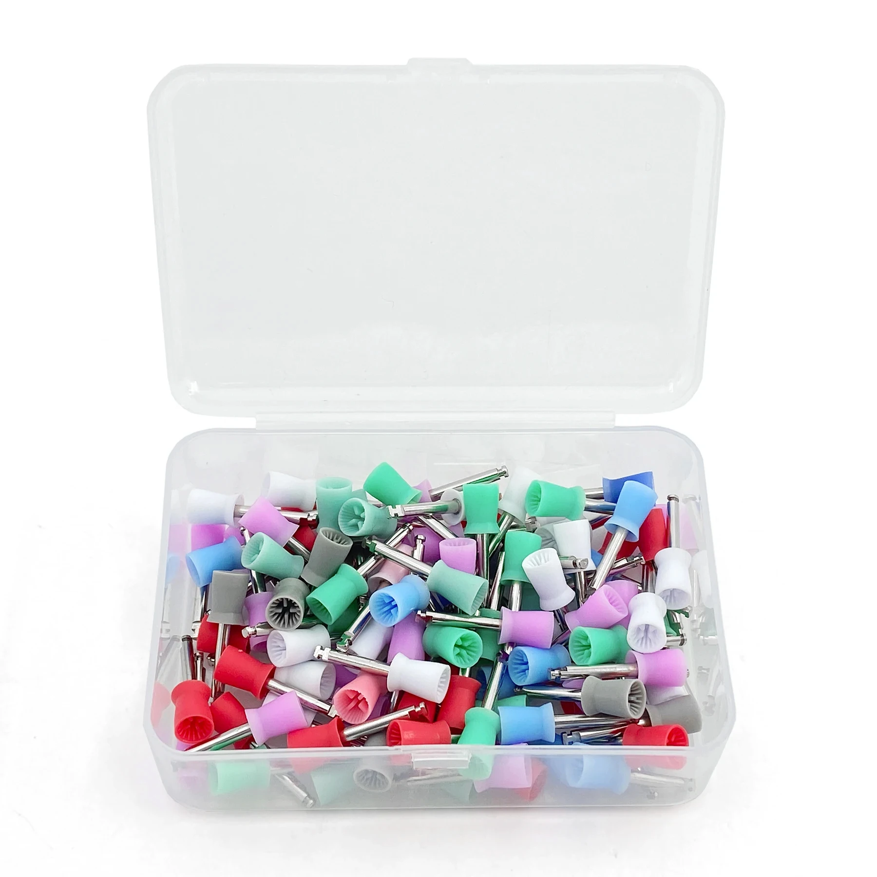 

100pcs/Box Disposable Dental Polishing Cup Tooth Polish Colorful Rubber Brush Teeth Whitening Prophy Brushes Dentist Tools