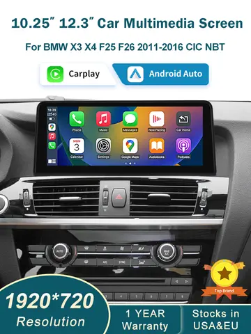 RoadTop 12.3'' Wireless Carplay Multimedia Linux Touch Screen For BMW X3 F25 X4 F26 2011-2016 CIC NBT Android auto Auto Link