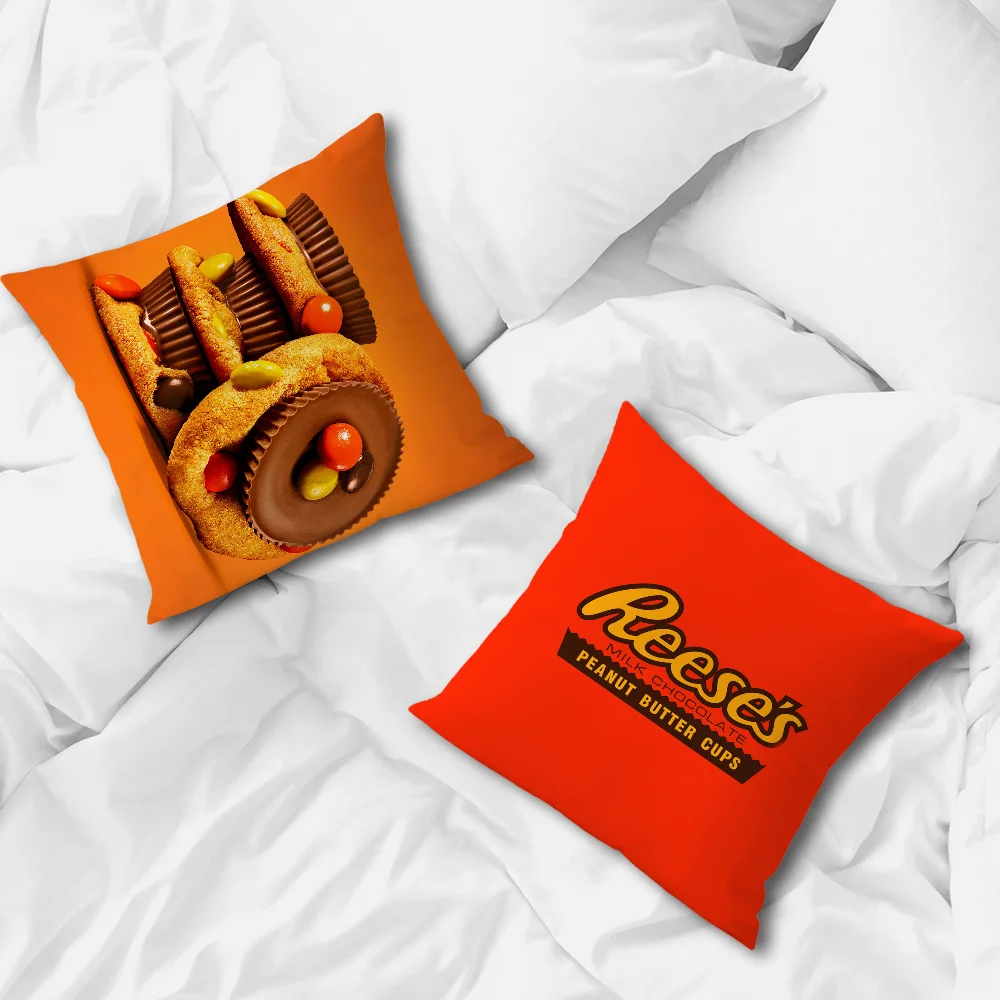 Cute R-Reeses P-Pieces cushion cover Accessories Square Cushion Room Bedroom Headboard Sofa Living Backrest Car Nap Time