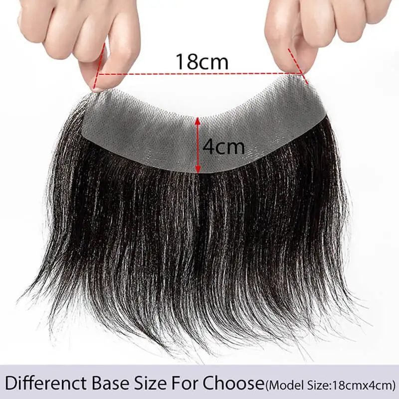 Realistic Front Hairline Thin skin Base Toupee Men Wig V Style Front Natural Human Hair Men's Forehead Hairline Male Replacement