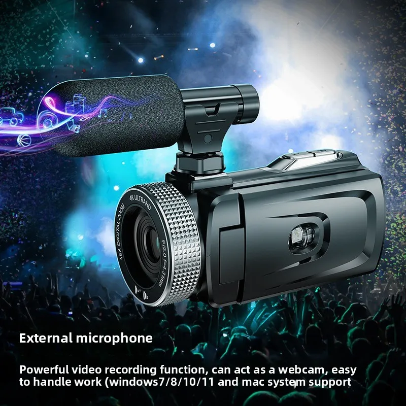 Professional outdoor DV high definition digital 4K camera with remote control selfie camera