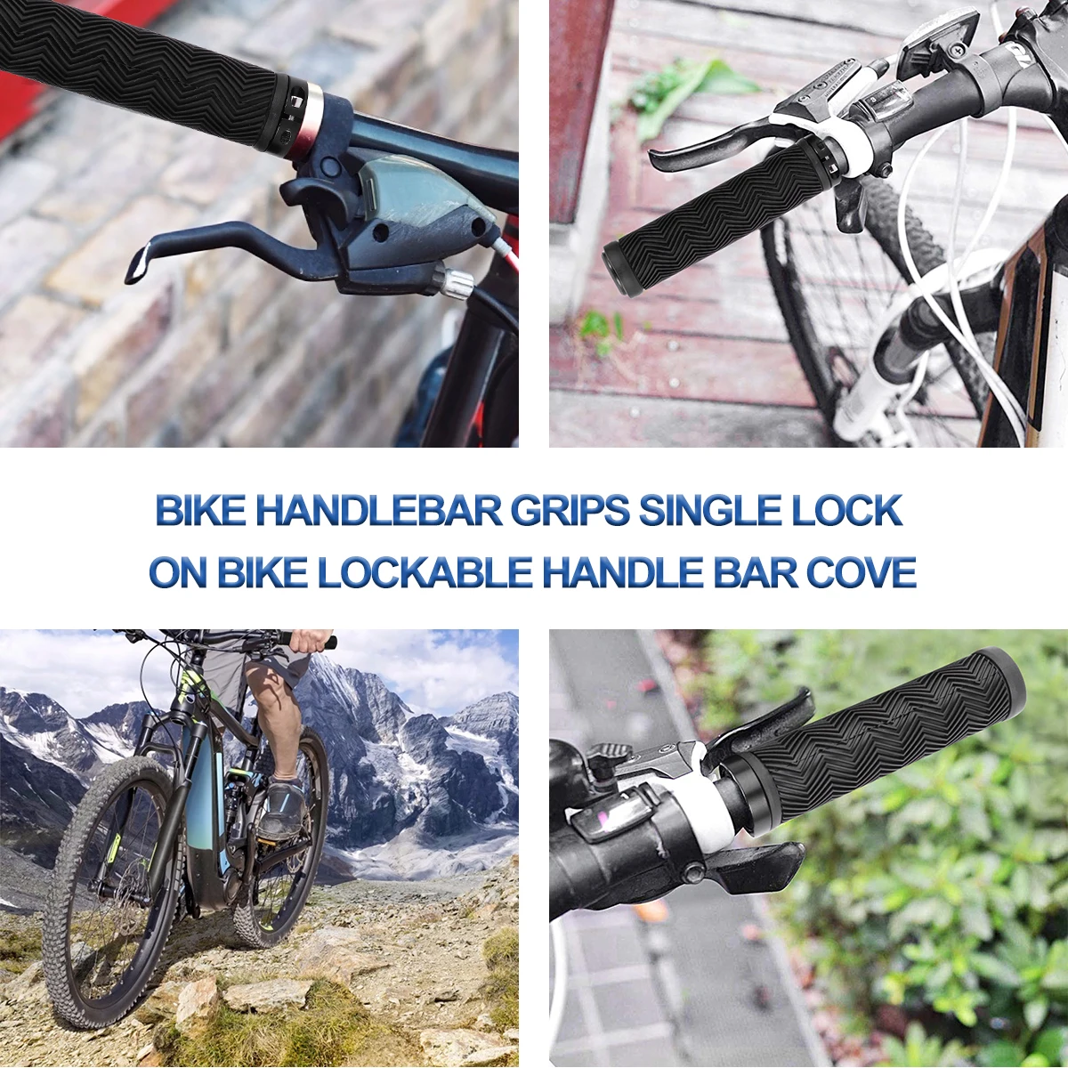 

1 Pair Anti-Slip Bike Handlebar Grips Ergonomic Rubber Cycling Skid-Proof Grips Cover For Mountain Bike Trainer Handle Wear