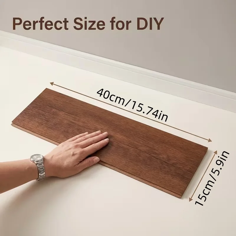 10pcs Natural Wood Veneer Sheets for Marquetry Inlay Laser Engraving & Wood Grain PVC Self-Adhesive Floor Stickers