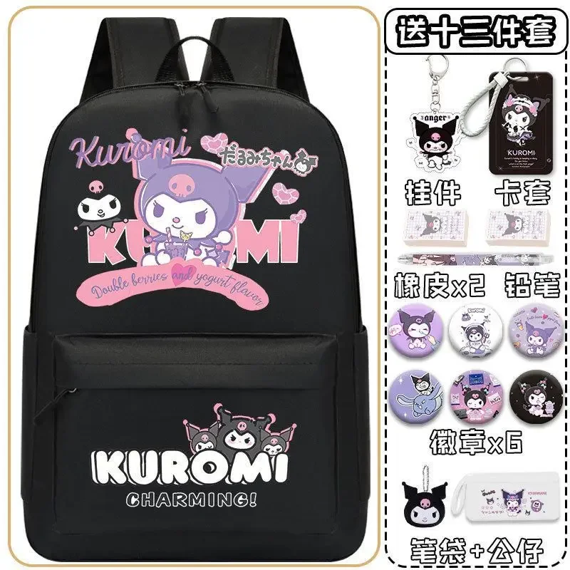 Sanrio Coolomi Mochila de Grande Capacidade para Crianças, Mochila Feminina, Proteção da Coluna, Impermeável, Durável, Estudante, Novo