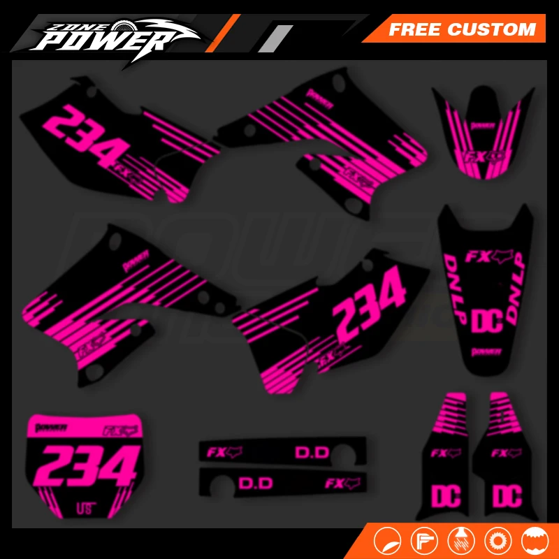 Powerzone Custom Team Motorcycle Graphics Decal Stickers Kits For SUZUKI RMZ250 RMZ 250 RM 250Z 2004 2005 2006