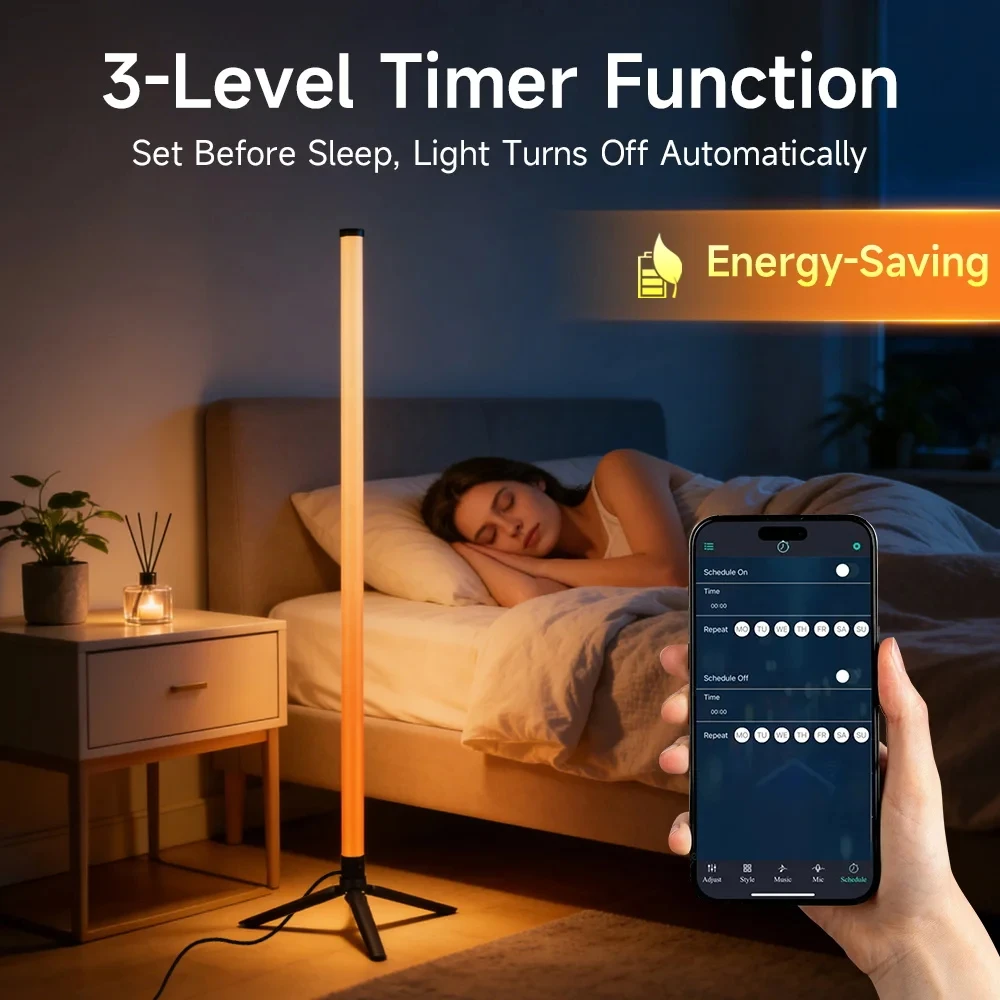 

LED Floor Lamp SUB Bluetooth Control Floor Light Tripod Ambient Lights Stand Lamp For Living Room Bedroom Esports Decoration