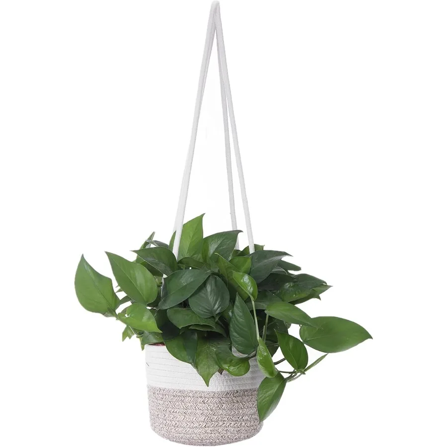 

Hanging Planter Basket Jute Rope Woven Plant Hangers Indoor Hanging Plant Holder Up to 7 Pot Macrame Modern Storage Organizer H