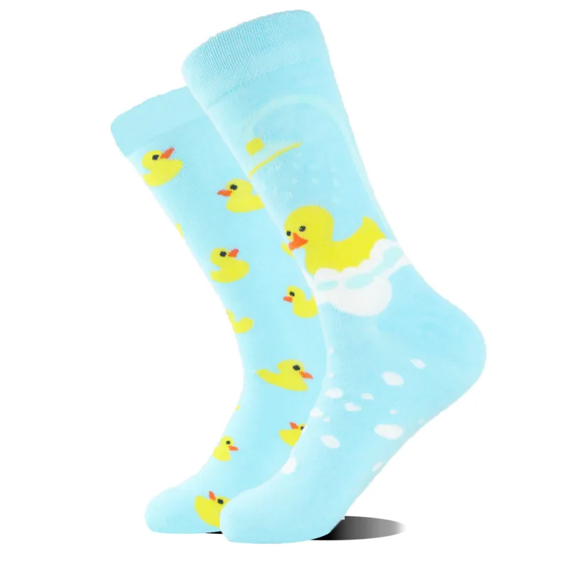 Creative Irregular AB Style Women Men  Fashion Personality Street Fashion Giraffe Duck Sheep Airplane Print Socks